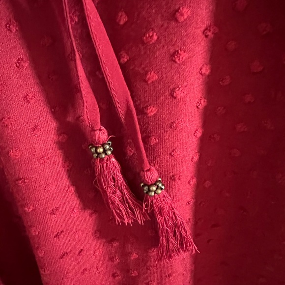 Daniel Rainn Women’s Blouse with Tassels- size medium- dark red/burgundy - Picture 5 of 8